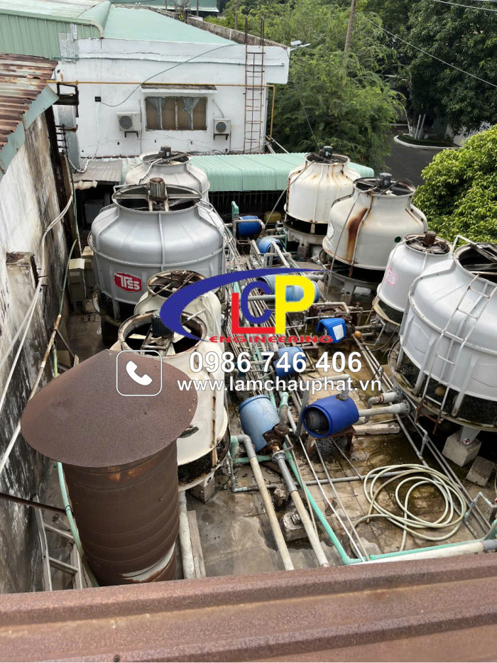 thi công tháp giải nhiệt Chiller